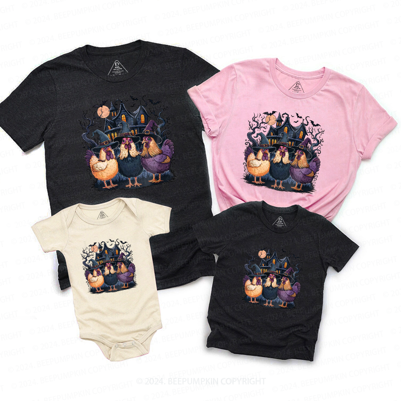 Halloween Chickens Spooky Family Matching Shirts