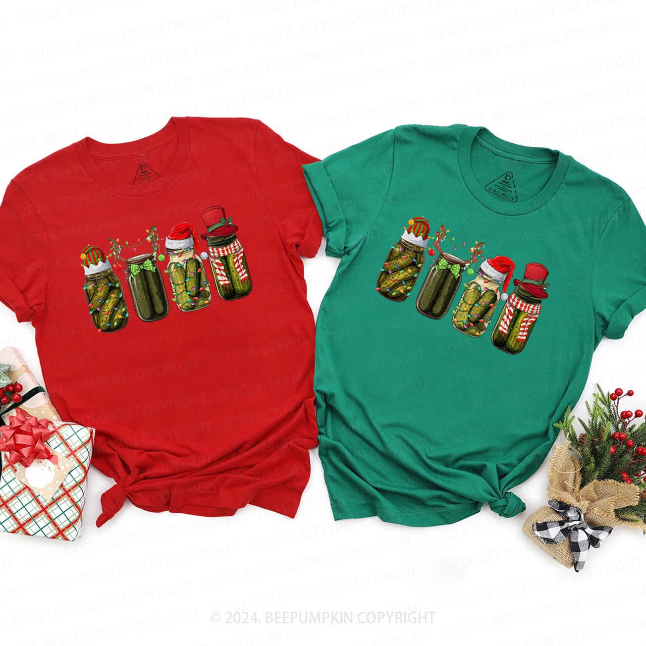 Funny Christmas Pickle Family Matching T-Shirts