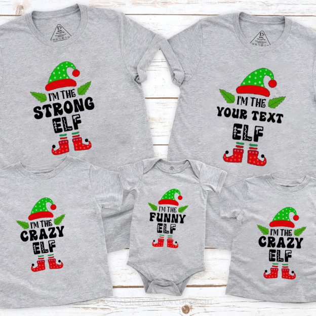 Elf Family Christmas Family Matching T-Shirts Beepumpkin