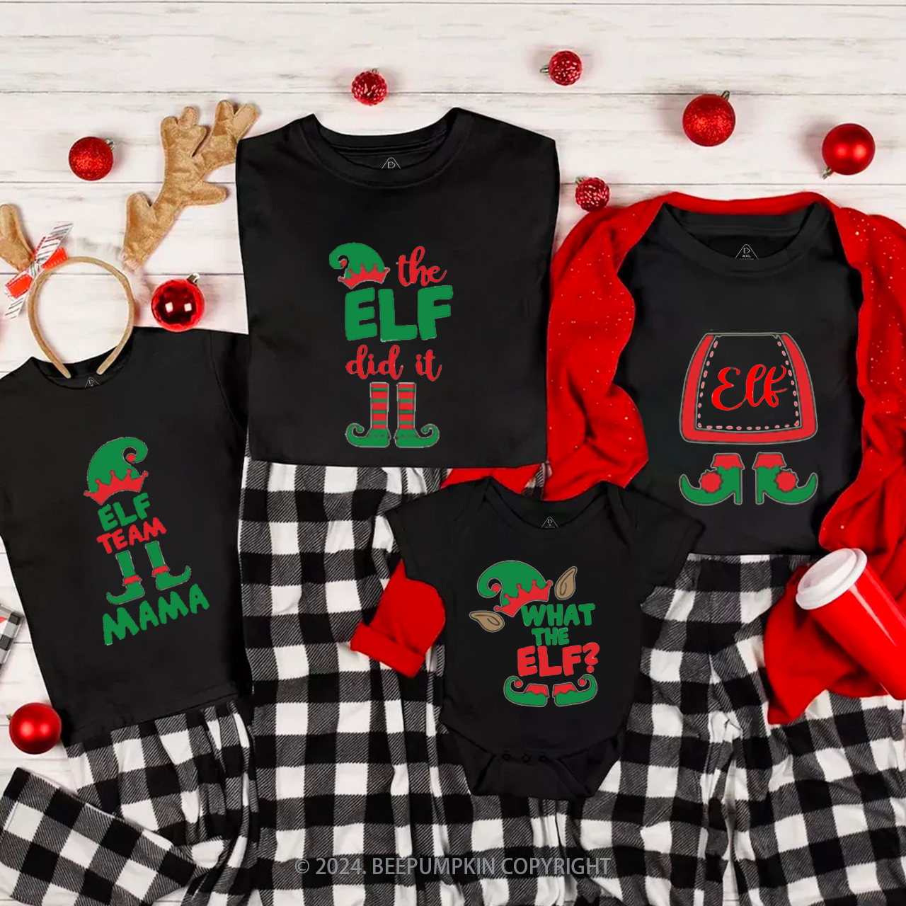 Elf Christmas Bundle Matching T-Shirts Beepumpkin