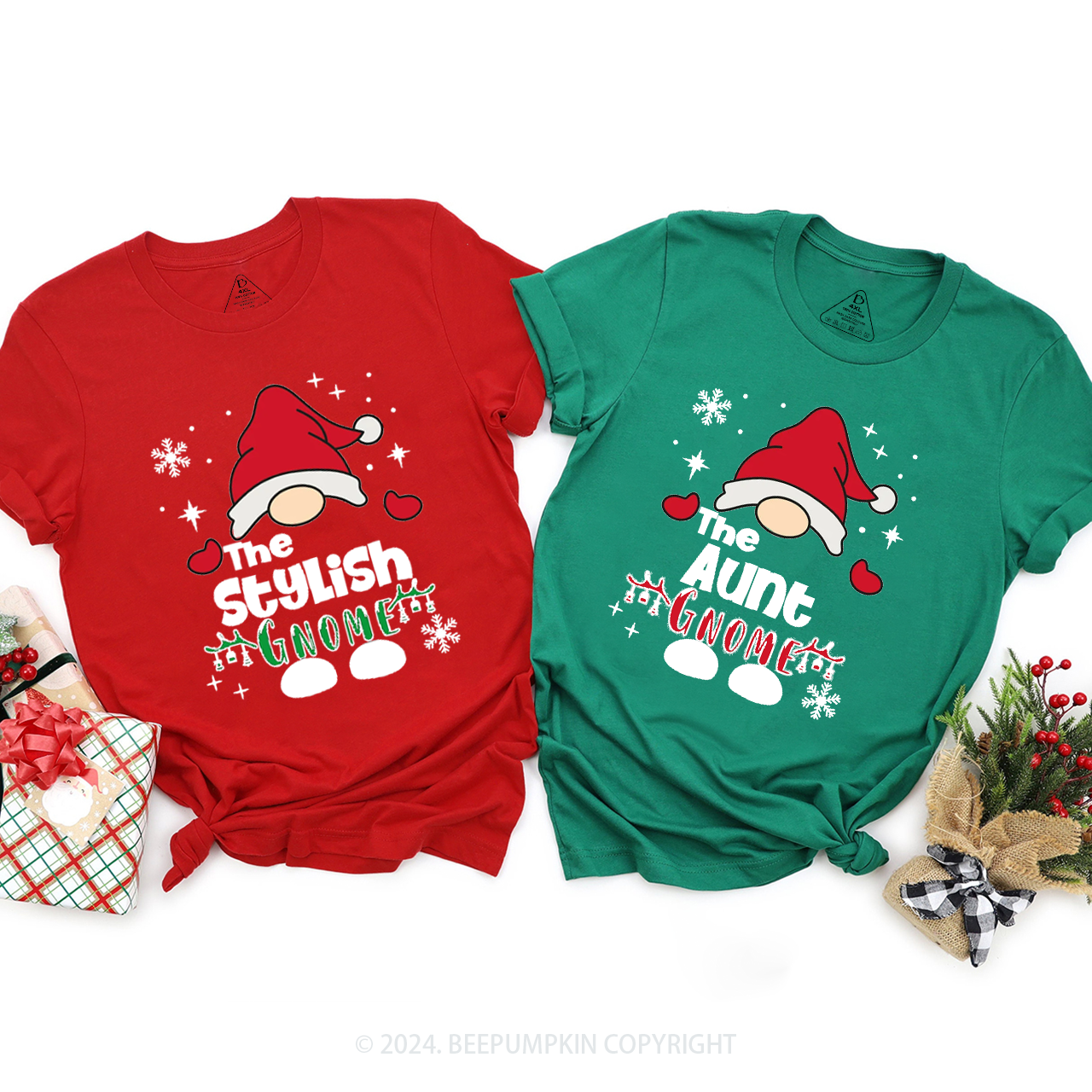 Christmas Custom Gnome Matching T-Shirts Beepumpkin