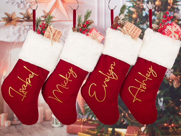 Personalized Name Red Christmas Stockings