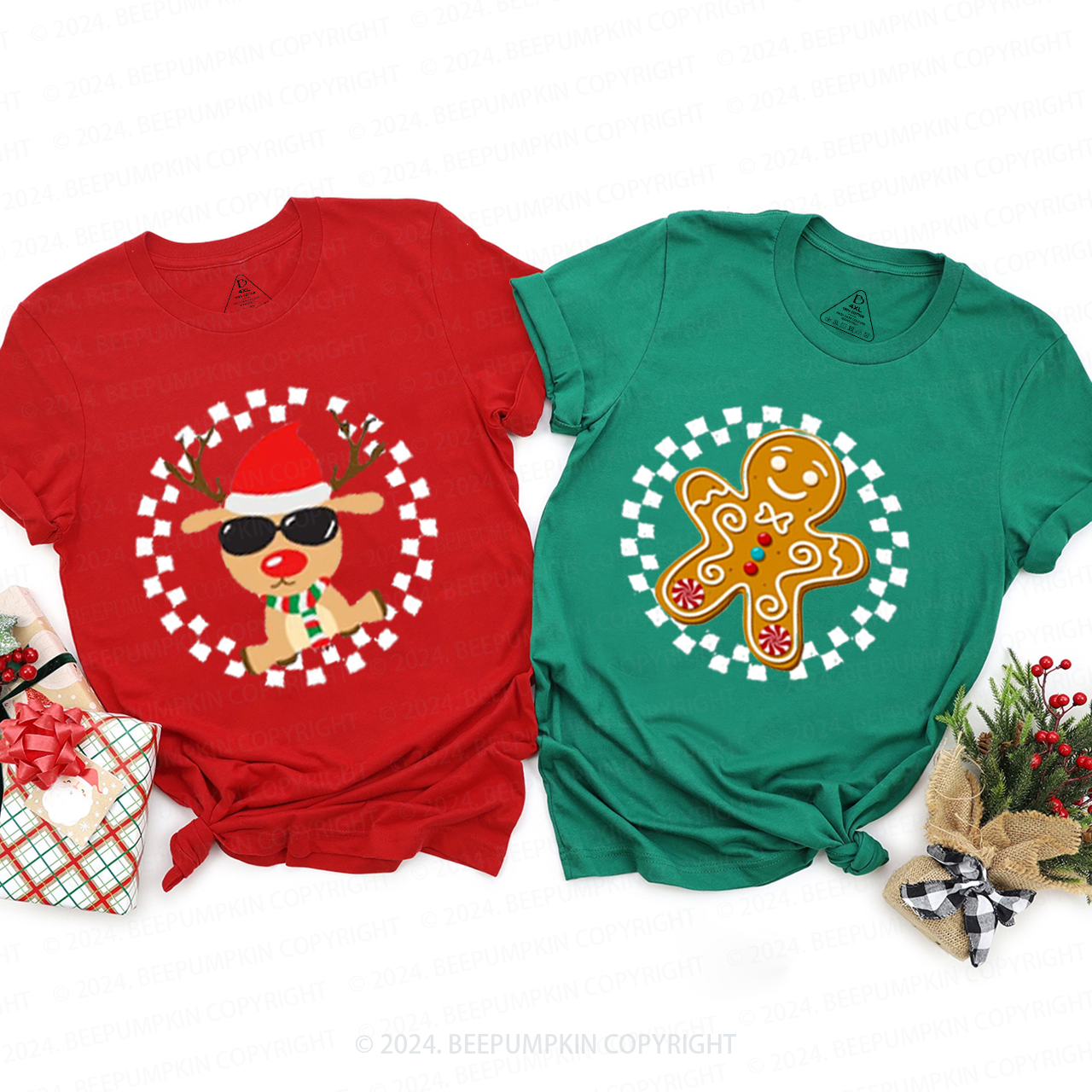 Personalized Christmas Family Matching T-Shirts Beepumpkin