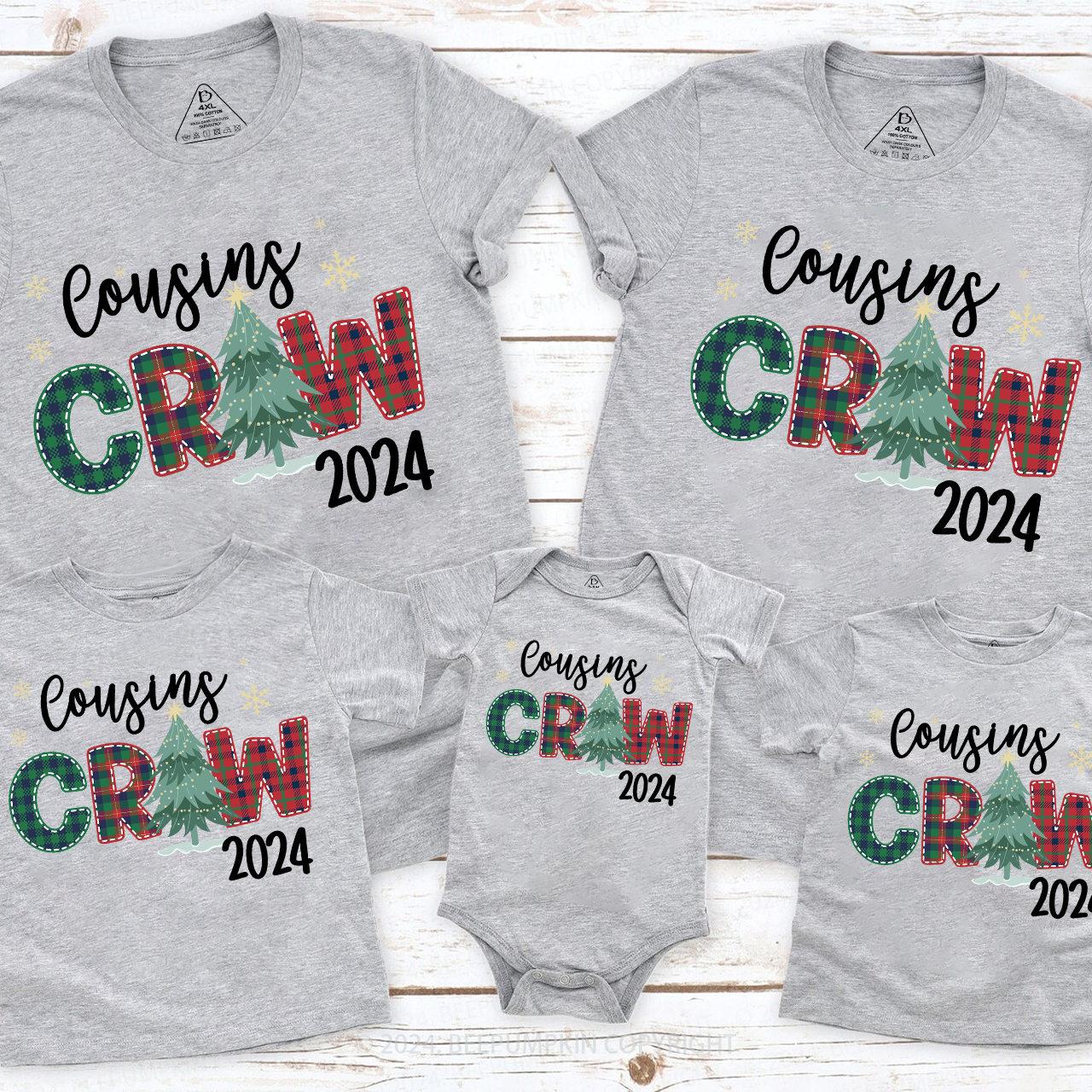 Cousins Crew Christmas Family Matching Tees Beepumpkin