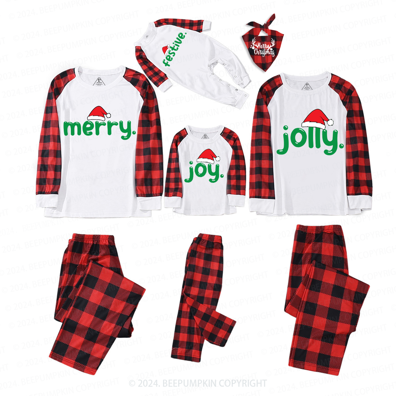 Merry Group Christmas Hat Family Christmas Family Matching Pajamas Beepumpkin