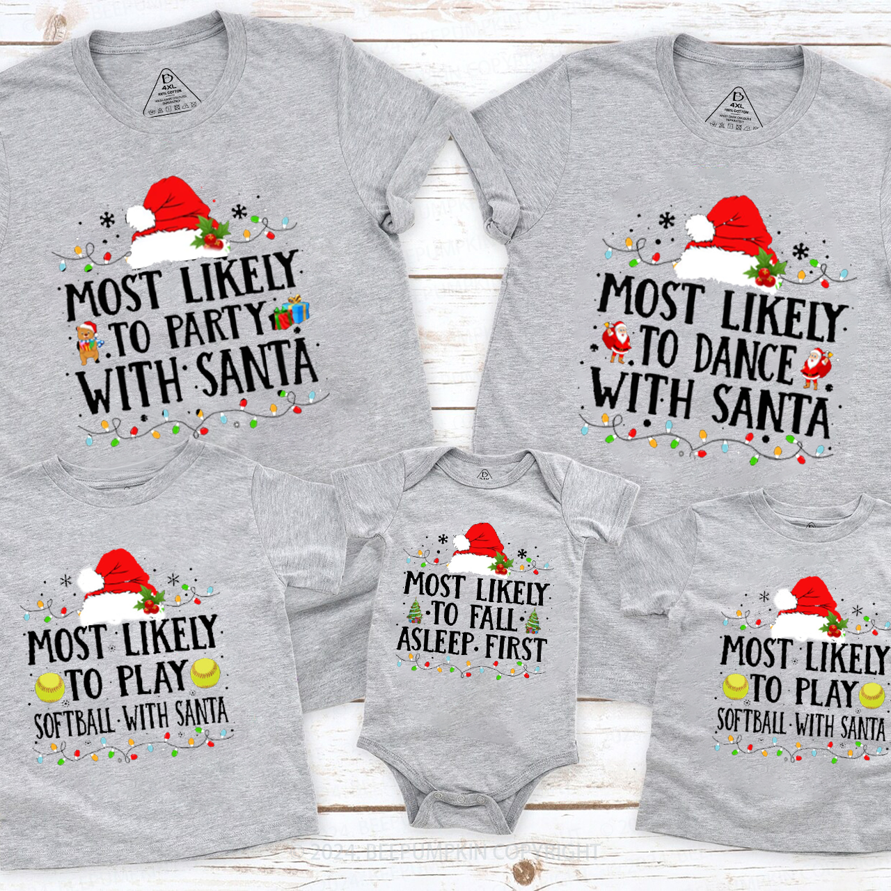 Most Likely Christmas Santa Hat Family Matching T-Shirts Beepumpkin