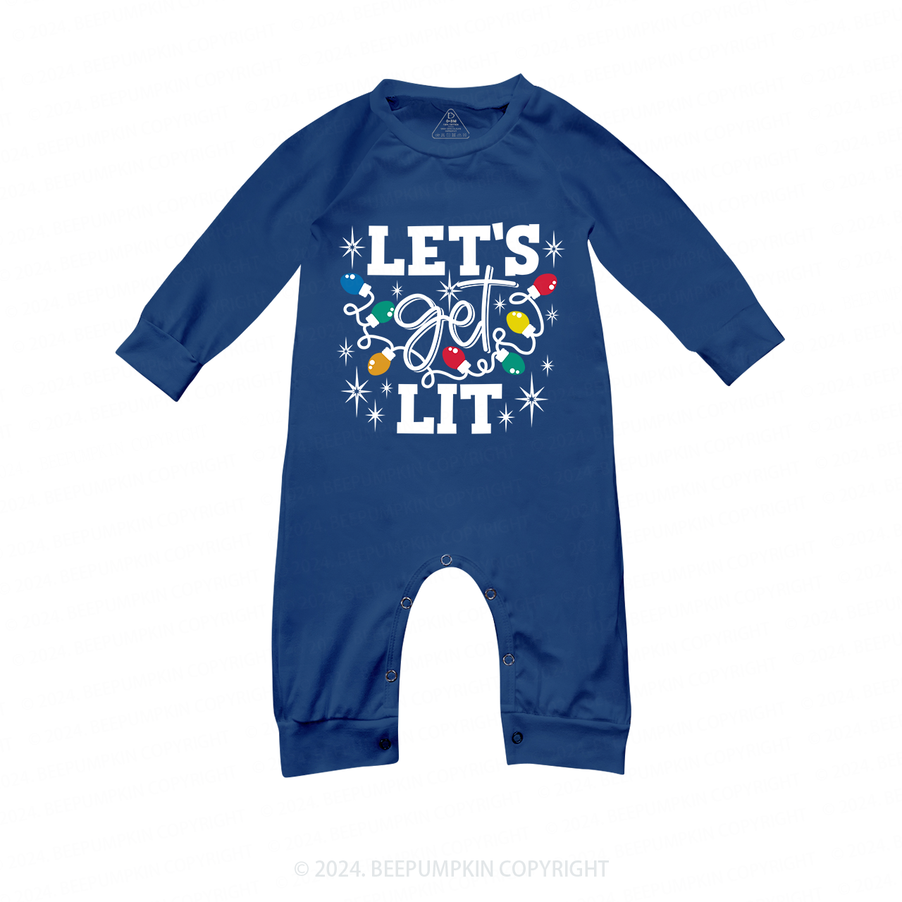 Let's Get Lit Christmas Matching Blue Pajamas Beepumpkin