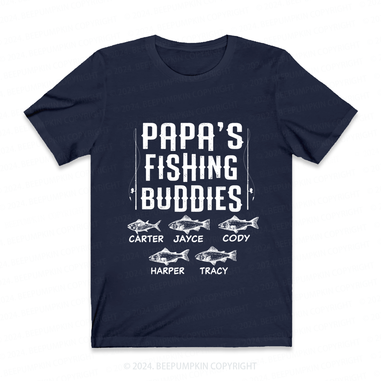 Personalized Papa's Fishing Buddies Gift Shirt Beepumpkin