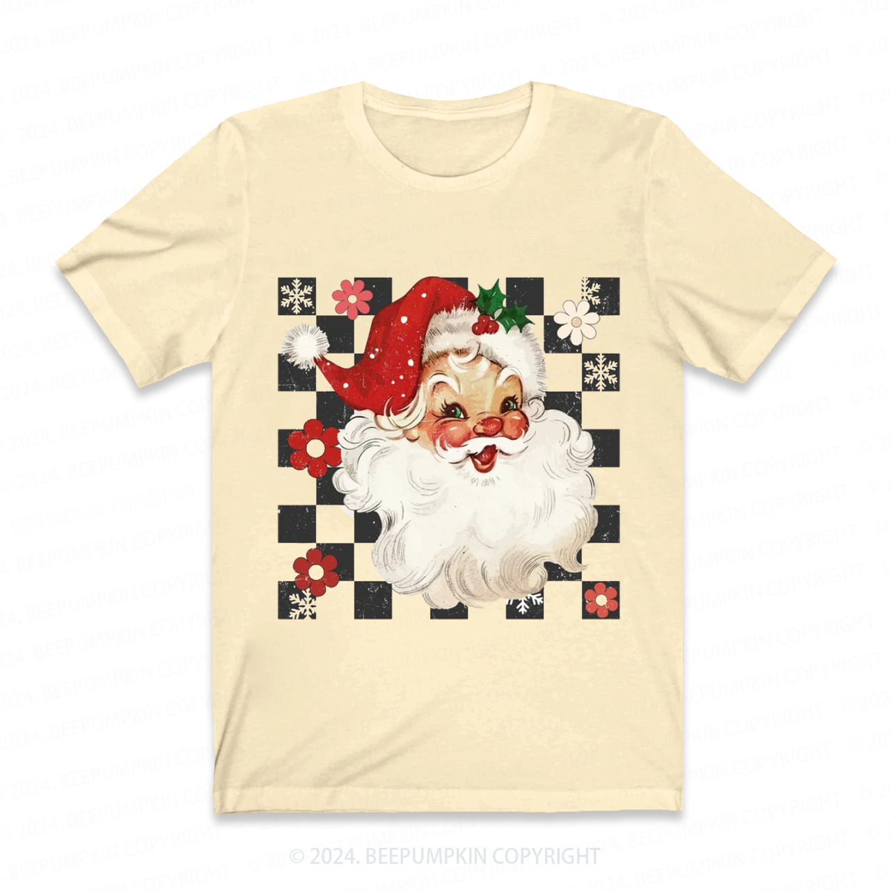 Checkered Santa Claus Shirts Beepumpkin