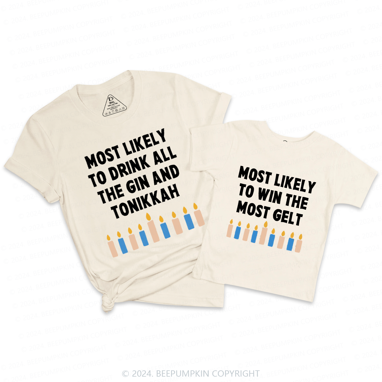 Personalized Funny Jewish Top Hanukkah Family Matching T-Shirts