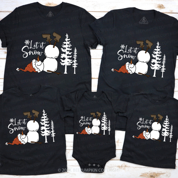 Let It Snow Christmas Matching T-Shirts Beepumpkin