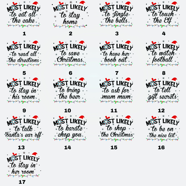 Cute Custom Most Likely To Christmas Family Shirt