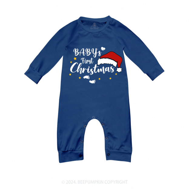 Personalized First Christmas As Family Matching Blue Pajamas Beepumpkin