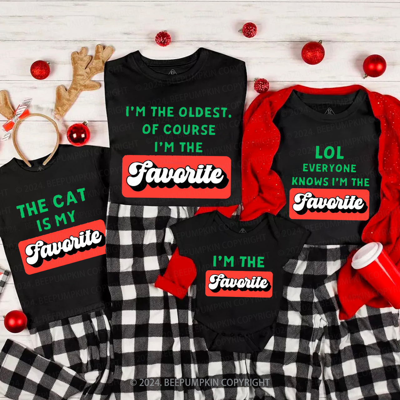 Personalized Favouite Funny Family Christmas Christmas Family Matching T-Shirts Beepumpkin