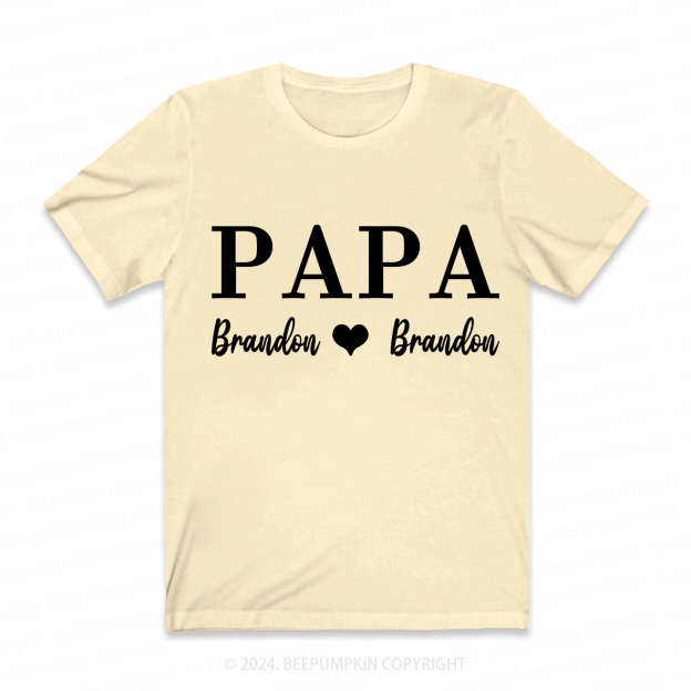 Personalized PAPA T-shirt With Names