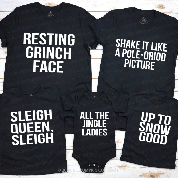 Personalized  Holiday Party Family Matching T-Shirts Beepumpkin
