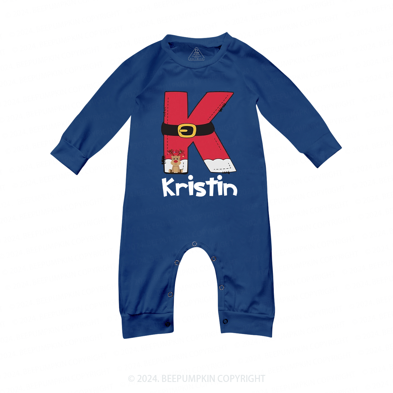 Personalized Leather Belt With Letters Family Matching Blue Pajamas Beepumpkin