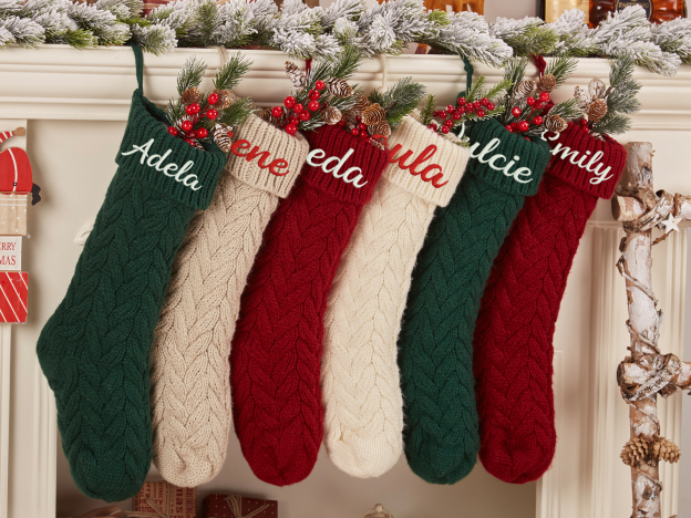 Personalized 4 Colors Knit Christmas Family Stocking