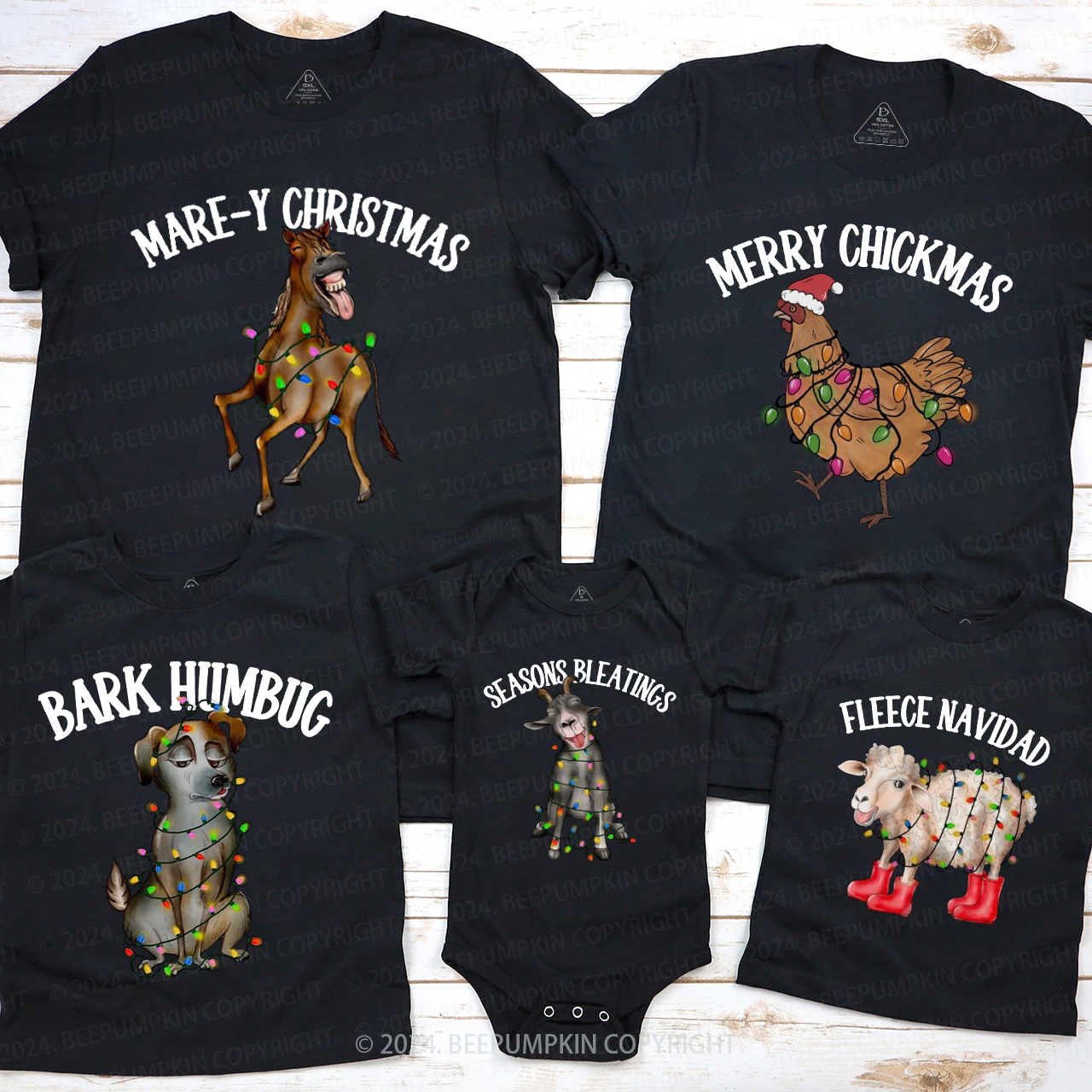 Farm Animals Group Family Matching T-Shirts Beepumpkin