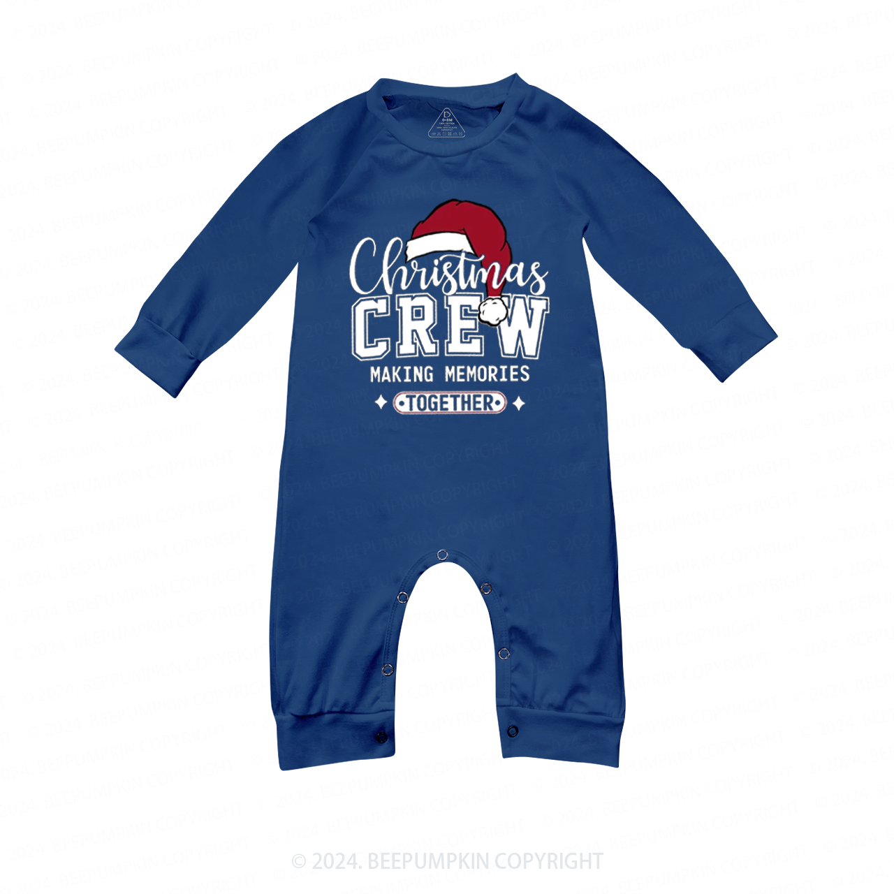 Personalized Christmas Crew Family Name Matching Blue Pajamas Beepumpkin