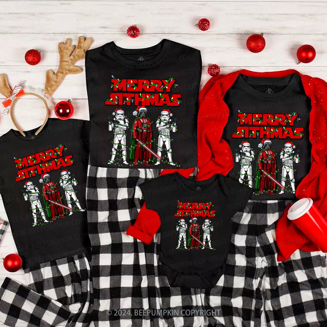 Merry Stthams Christmas Family Matching T-Shirts Beepumpkin