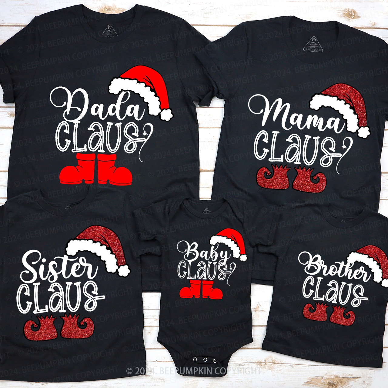 Christmas Santa Claus Family Matching T-Shirts Beepumpkin