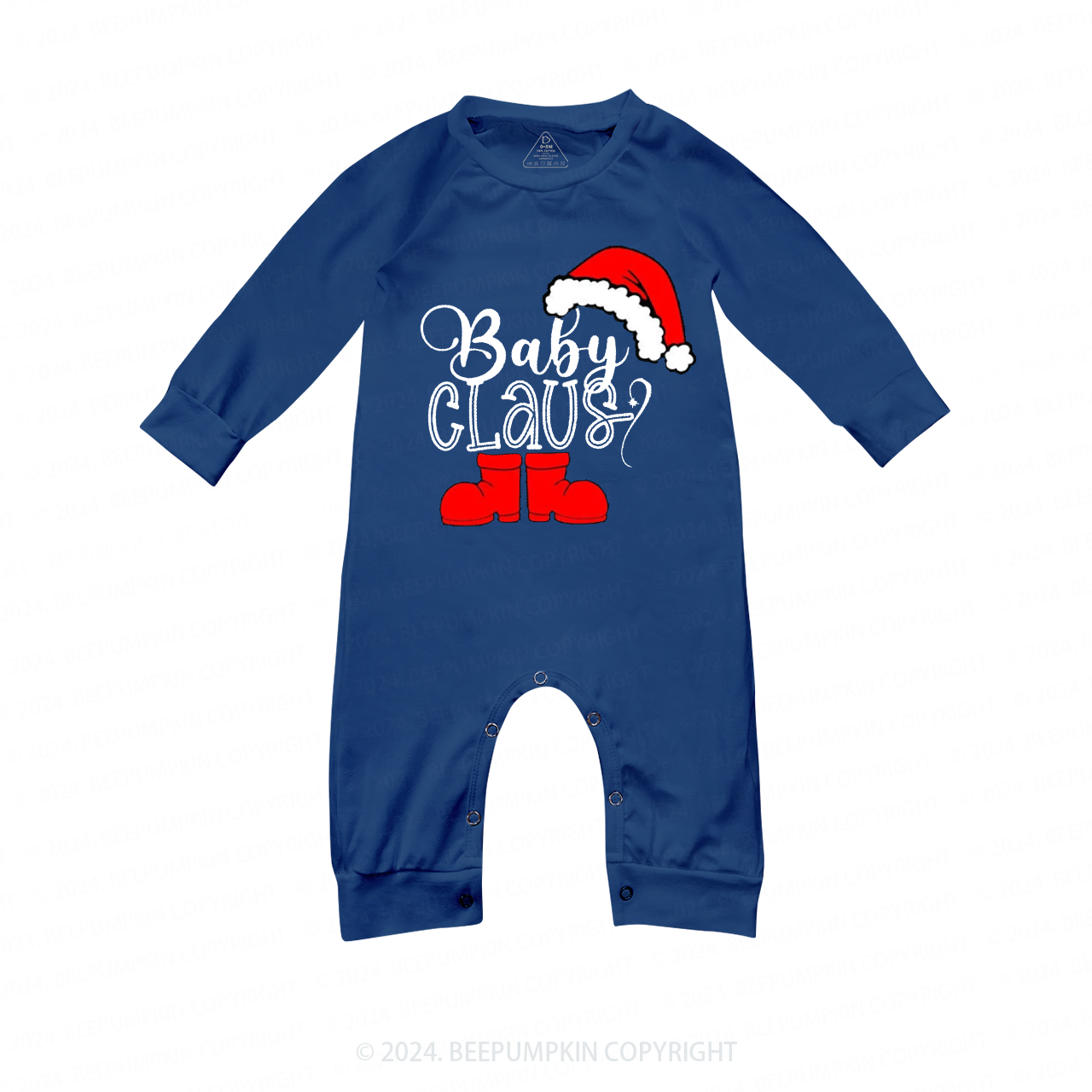 Personalized Christmas Santa Claus Family Matching Blue Pajamas Beepumpkin