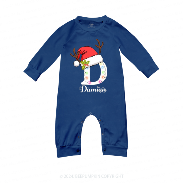 Personalized String Lights Letter Family Matching Blue Pajamas Beepumpkin