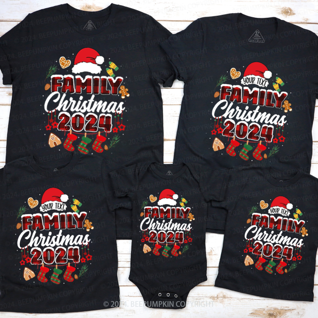 Personalized Gingerbread Snowflakes Family Matching T-Shirts Beepumpkin