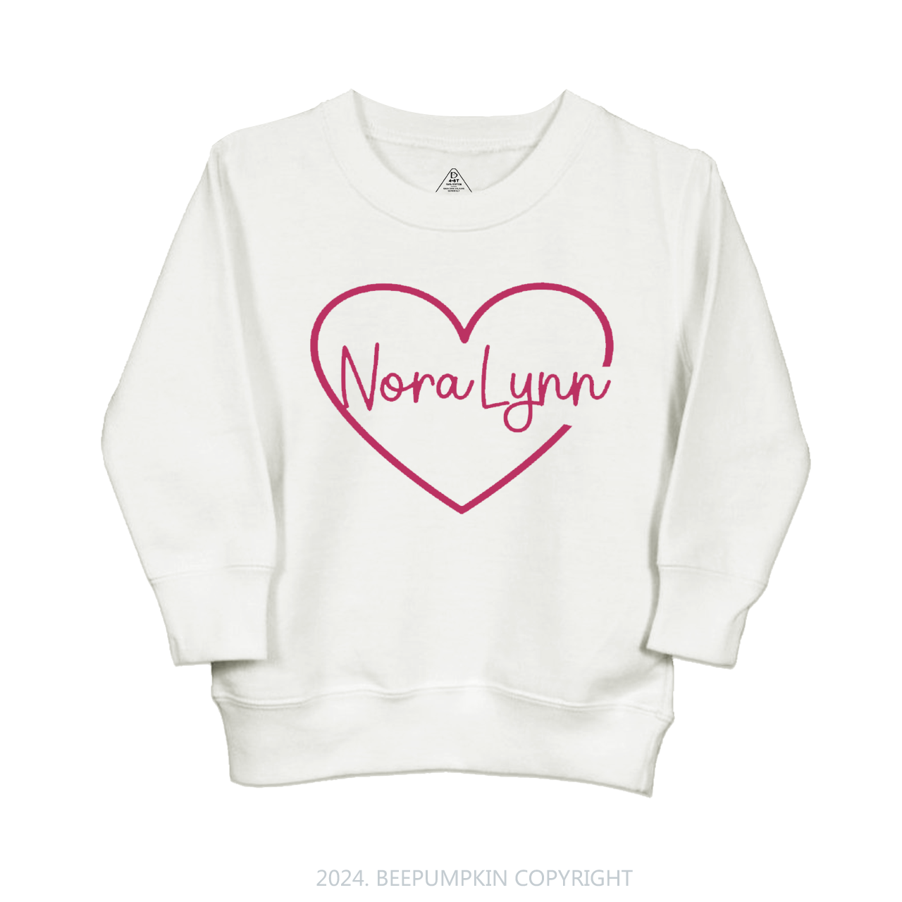 Personalized Valentine Name Kids Sweatshirt Beepumpkin