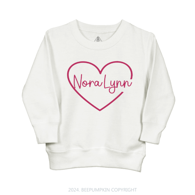 Personalized Valentine Name Kids Sweatshirt Beepumpkin