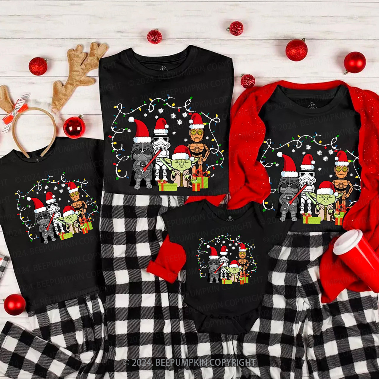 Fighting Characters Christmas Matching T-Shirts Beepumpkin