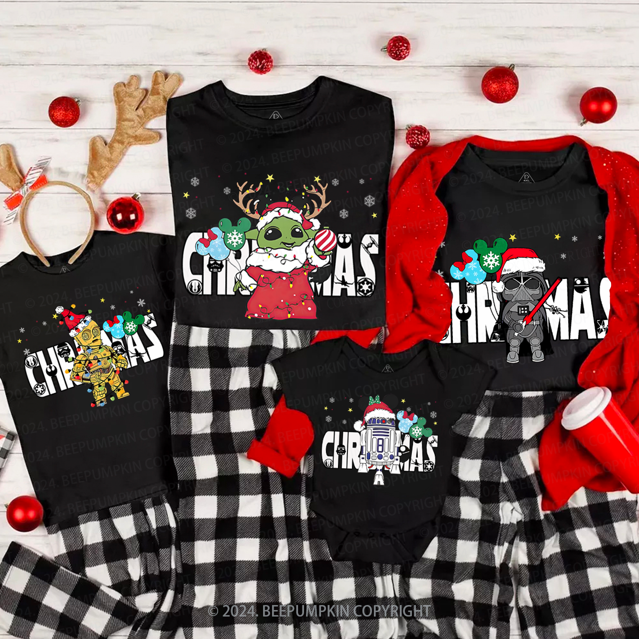 Personalized Fighting Character Snowflake Christmas Matching T-Shirts Beepumpkin