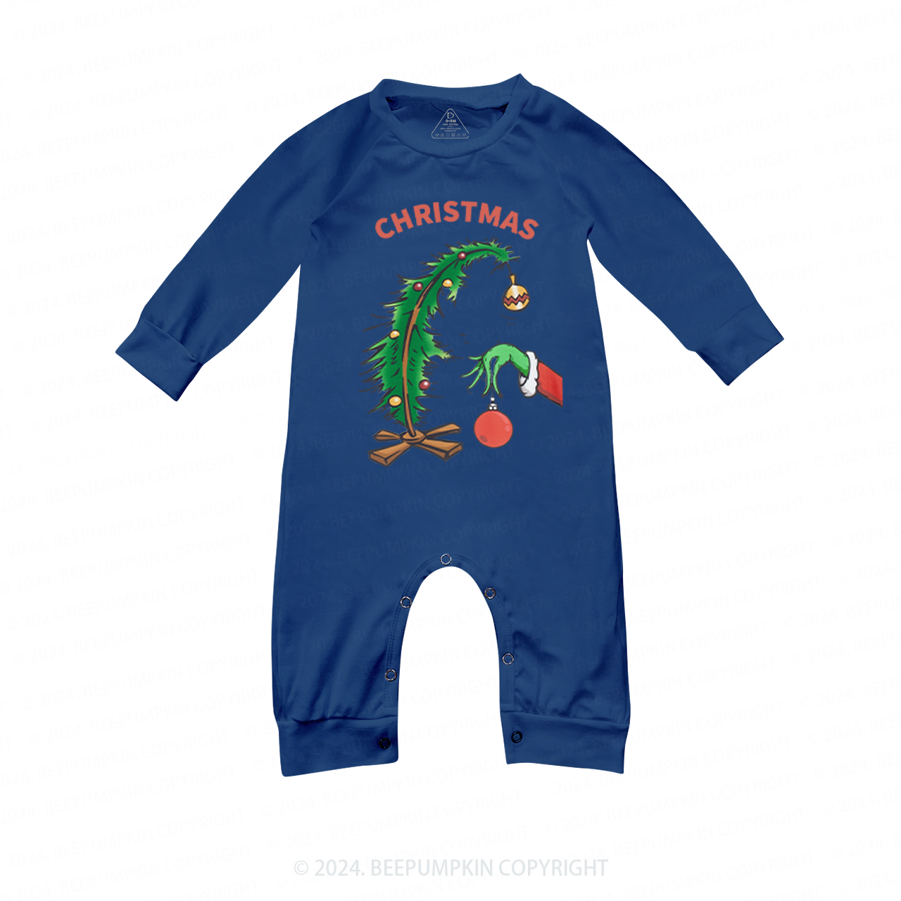Christmas Bright Tree Matching Blue Pajamas Beepumpkin
