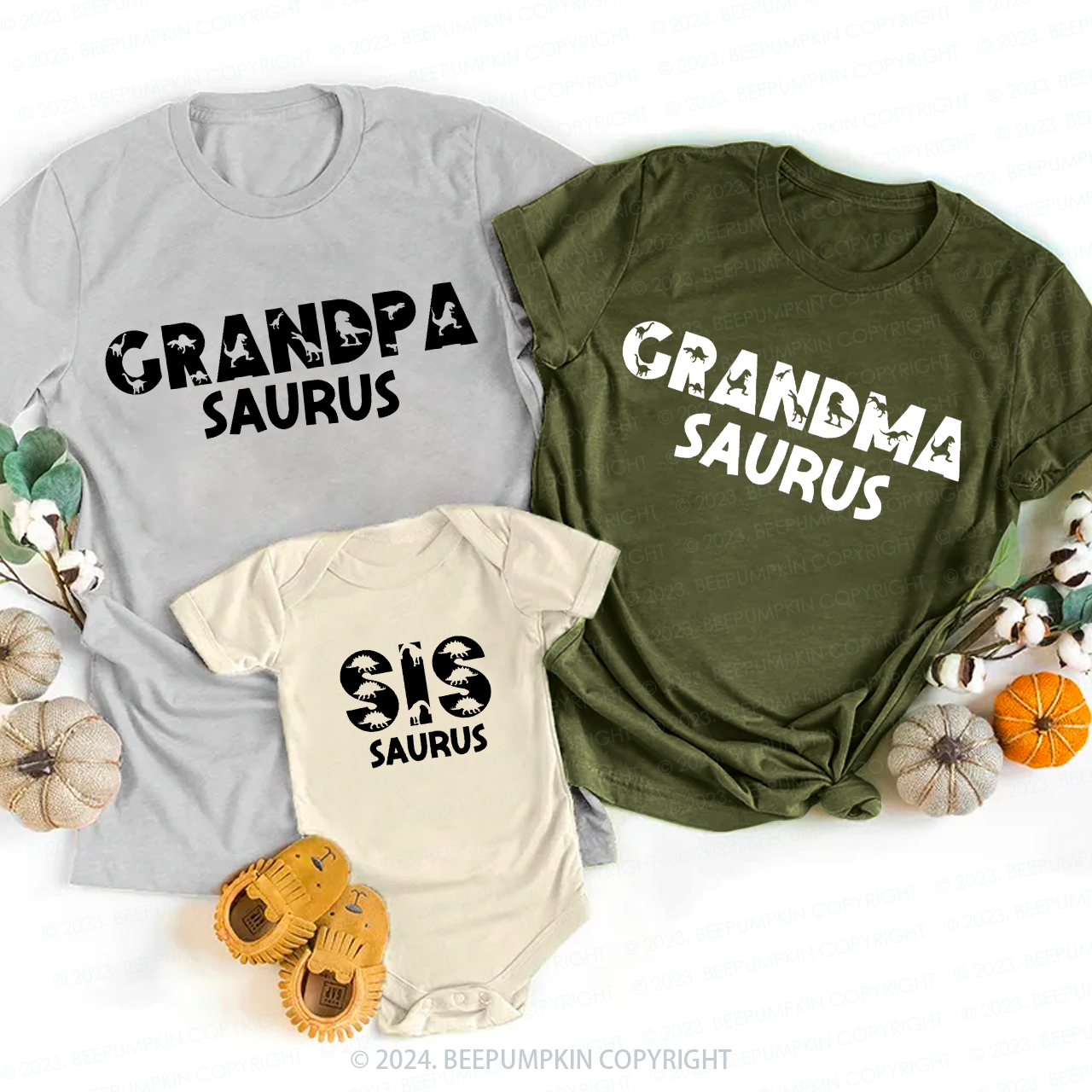 Personalized Dinosaur Alphabet Family Matching Tees Beepumpkin