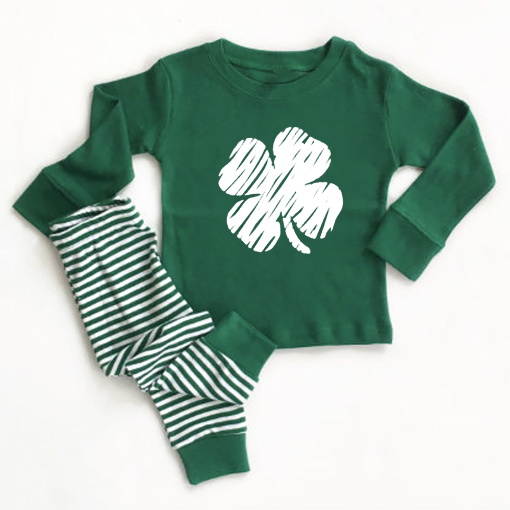 Personalized St. Patrick's Day Shamrock Loungewear Pajamas