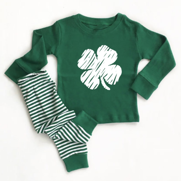 Personalized St. Patrick's Day Shamrock Loungewear Pajamas