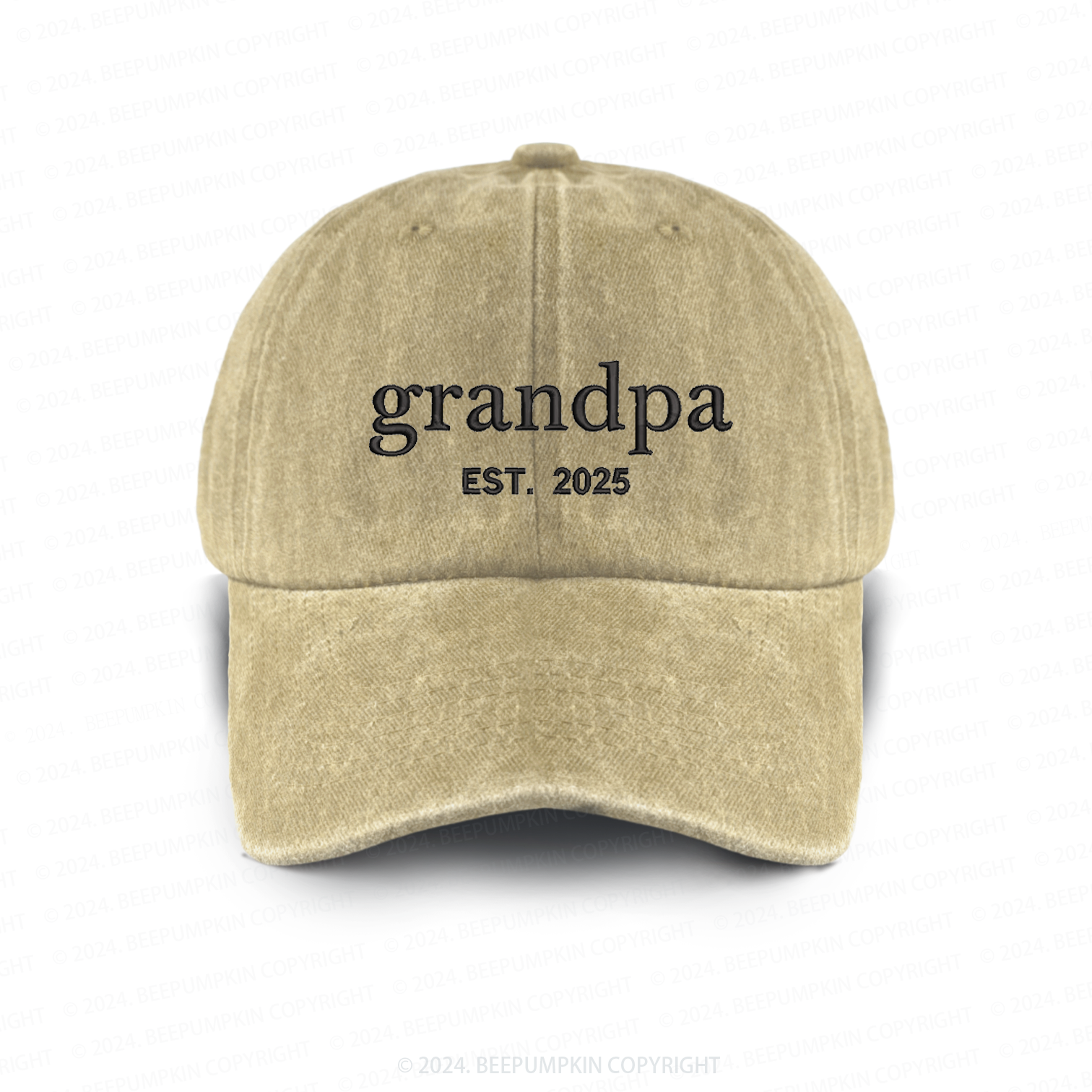 Personalized Adult Washed Embroidered Baseball Cap With Date