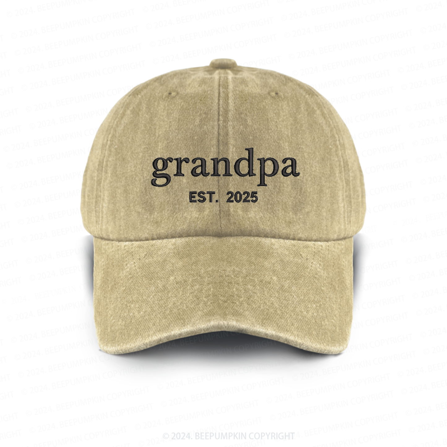 Personalized Adult Washed Embroidered Baseball Cap With Date
