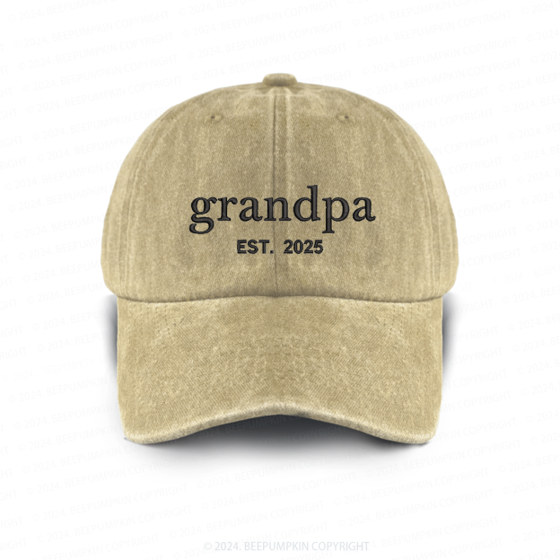 Personalized Adult Washed Embroidered Baseball Cap With Date