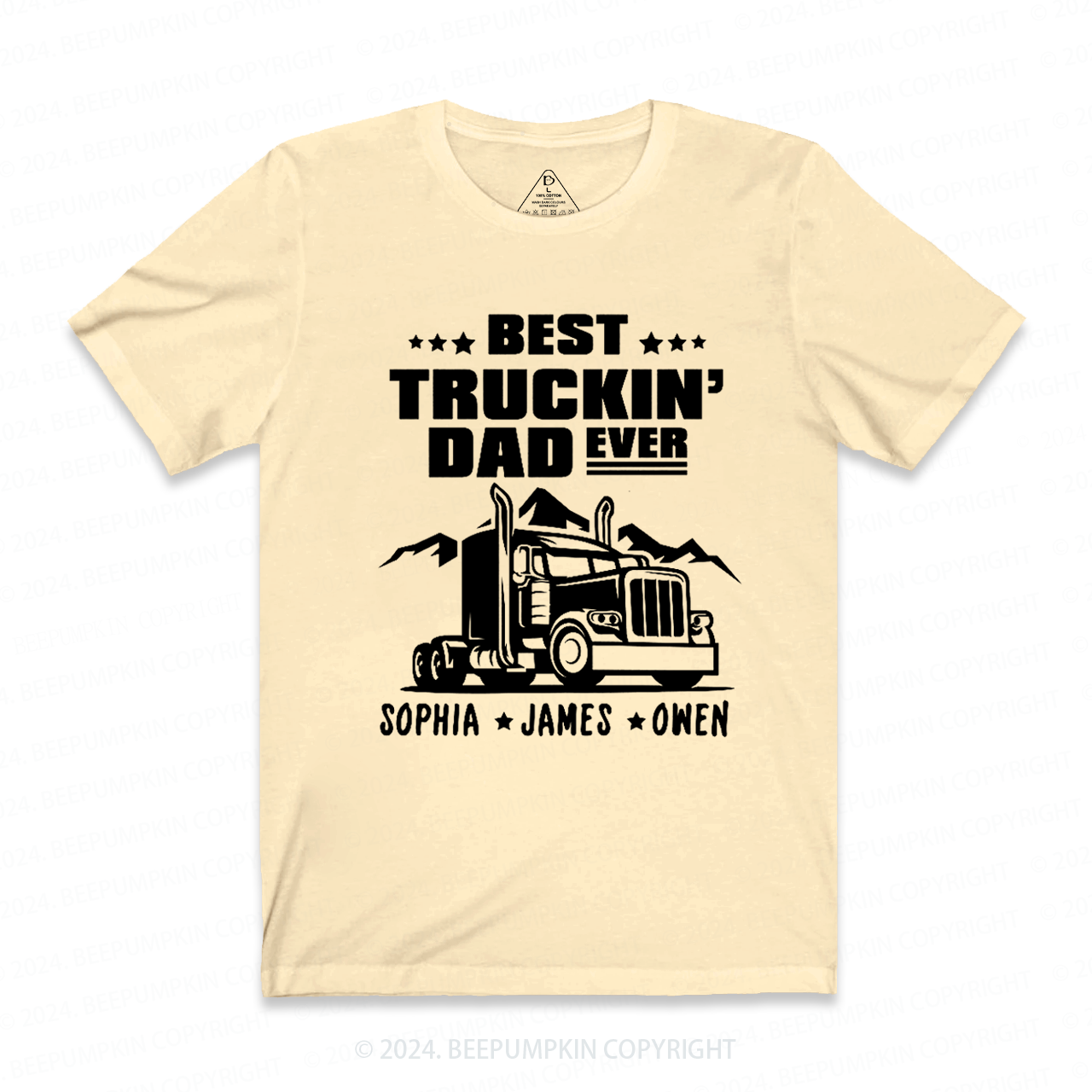 Personalized Kid Name Best Truckin Dad Ever T-shirt