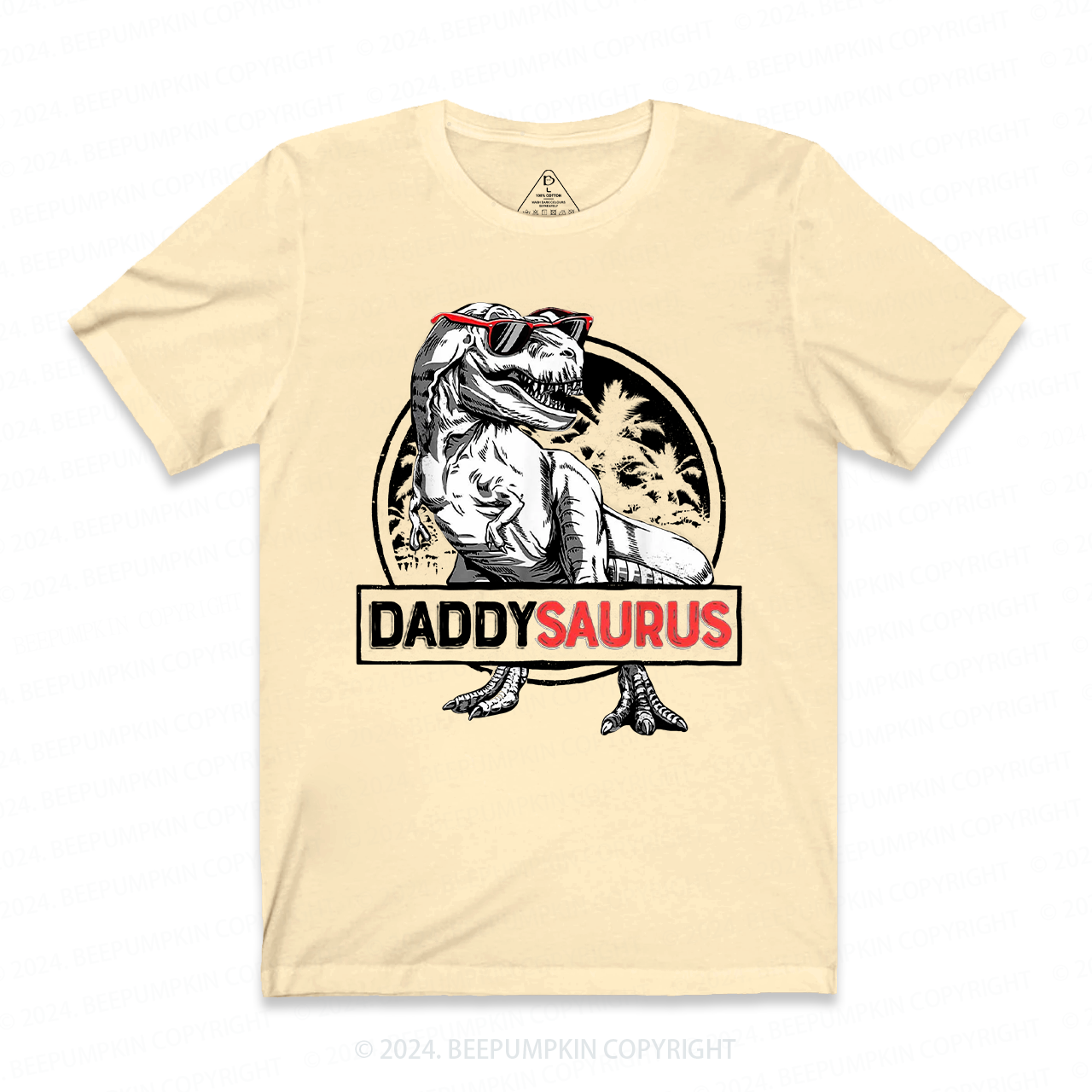 Daddy Saurus T-Rex With Glasses Dad T-shirt