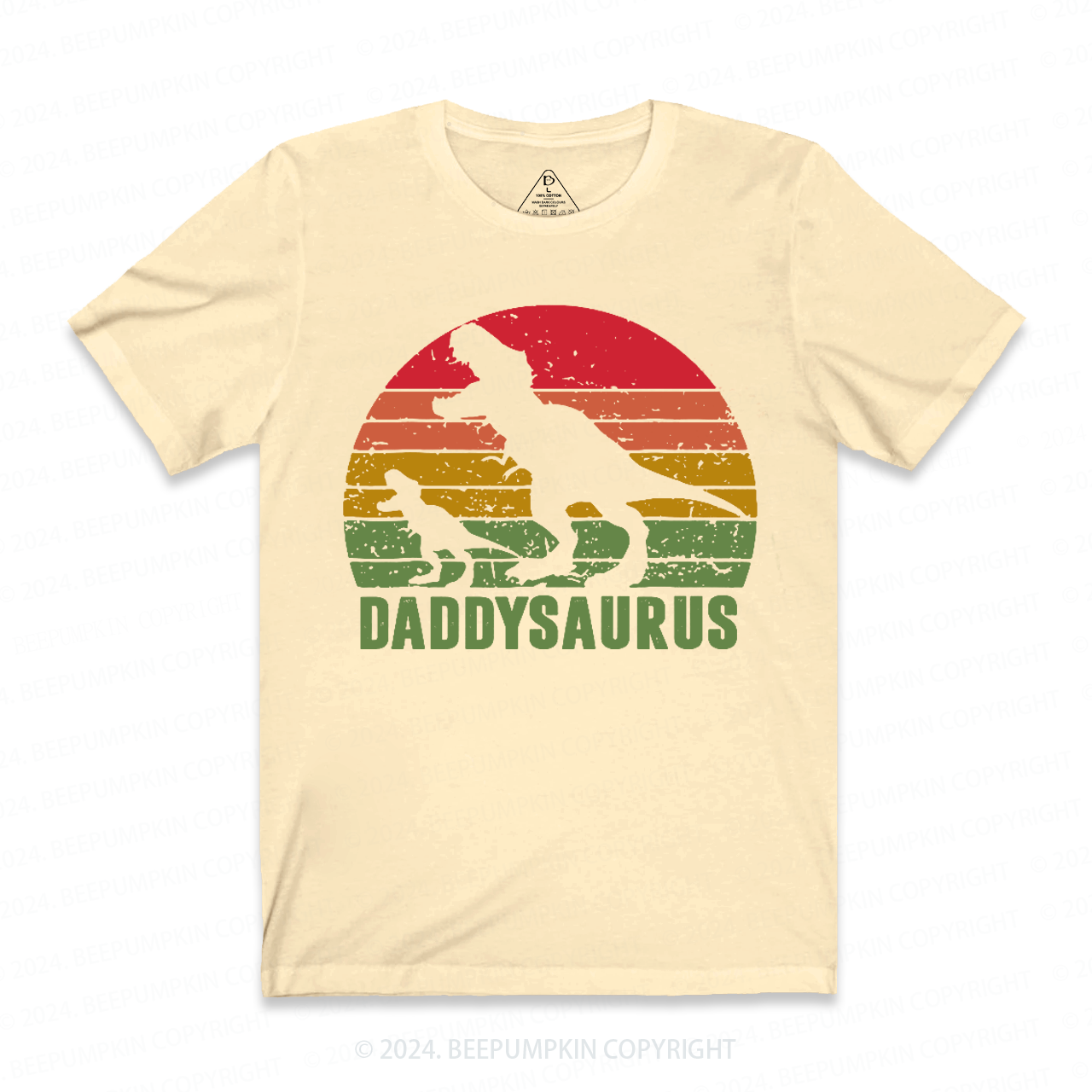 Personalized Daddy Saurus Roaring Dinosaur T-shirt