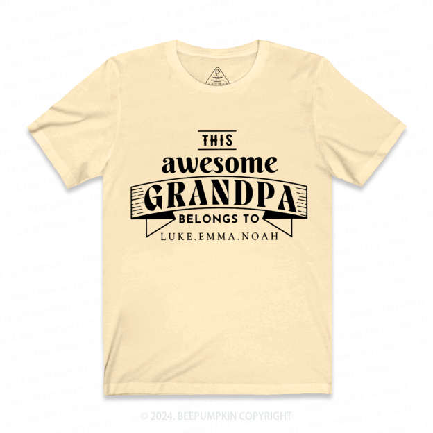 Personalized This Awesome Grandpa Belongs To XXX T-shirt