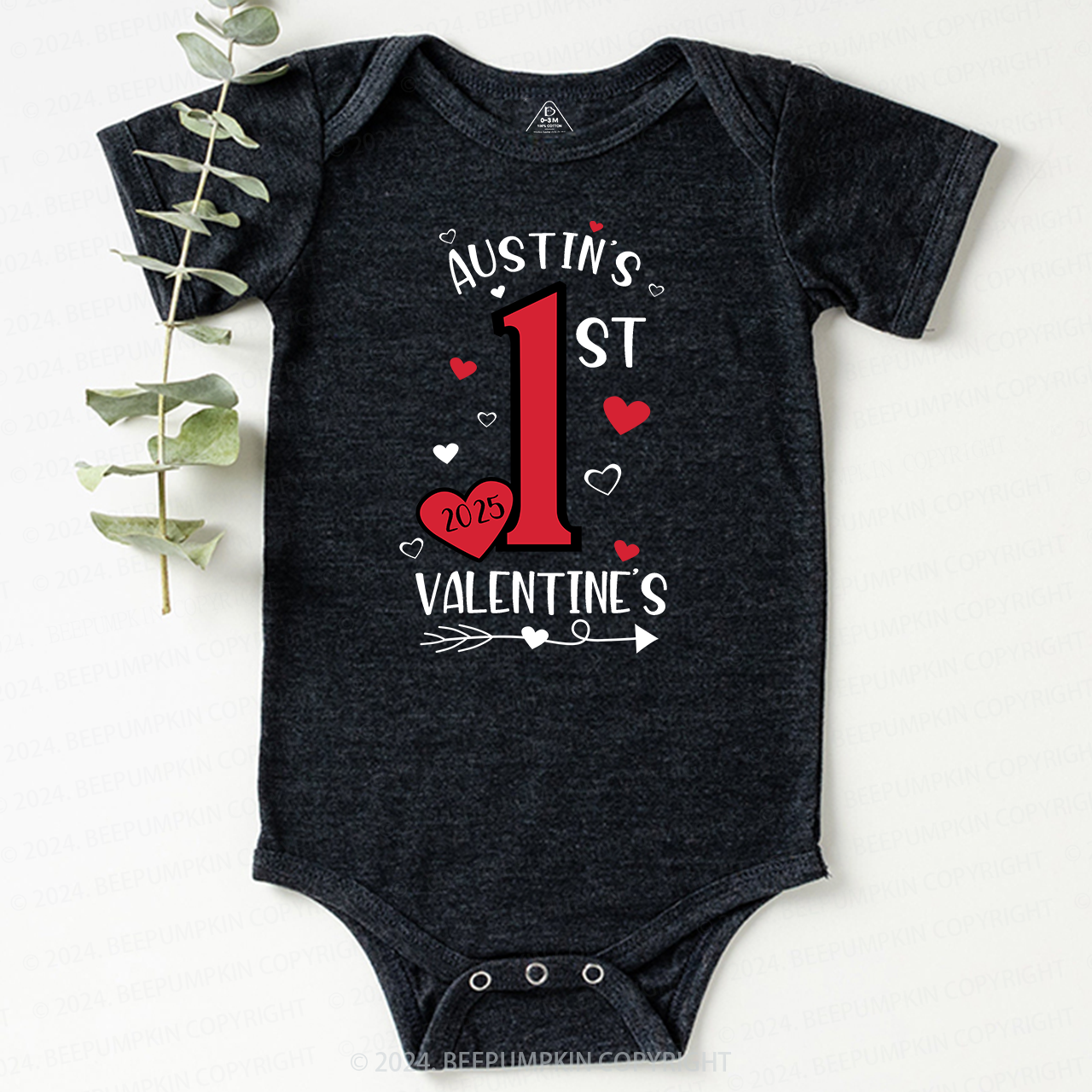 Personalized First Valentine Bodysuit For Baby