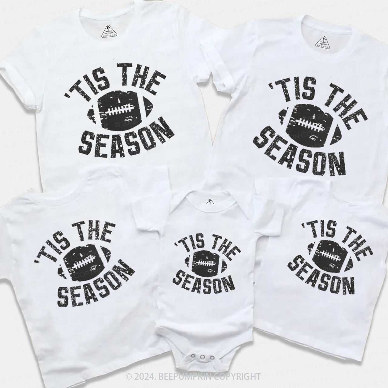 Tis The Season Football  Family Matching Tees Beepumpkin