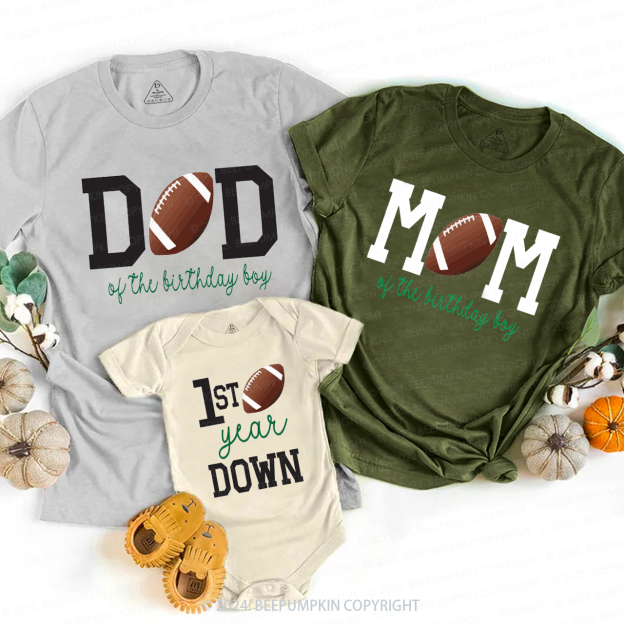Football Baby Birthday Family Matching Tees Beepumpkin