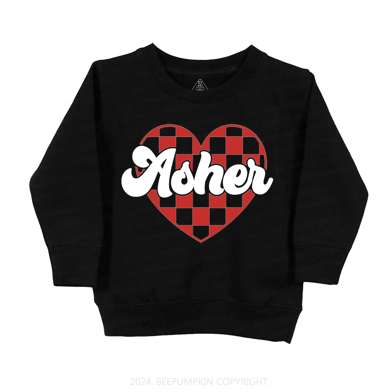 Personalized Heart Valentines Day Kids Sweatshirt