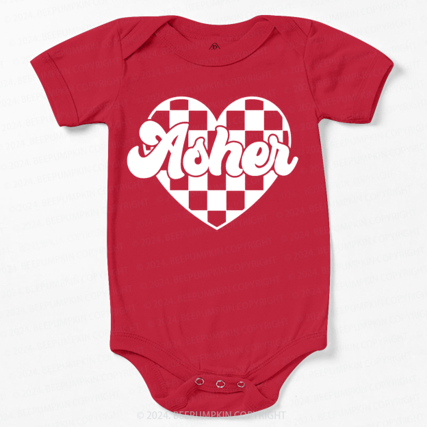 Personalized Heart Valentines Day Bodysuit For Baby