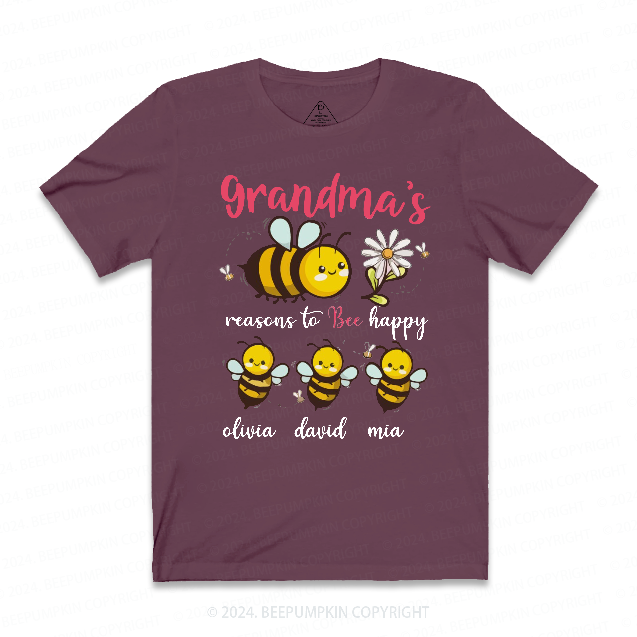 Personalized Granma Bee Family T-Shirts